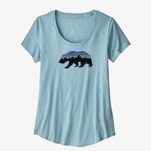 Women Patagonia Fitz Roy Bear Organic Scoop T-shirt